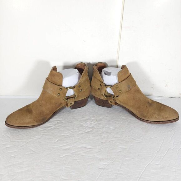 Frye Women's Ray Harness US 7M Brown Suede Back Zip Ankle Booties Boots - Picture 7 of 16